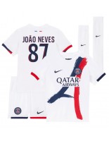 Paris Saint-Germain Joao Neves #87 Venkovní dres pro děti 2024-25 Krátký Rukáv (+ trenýrky)